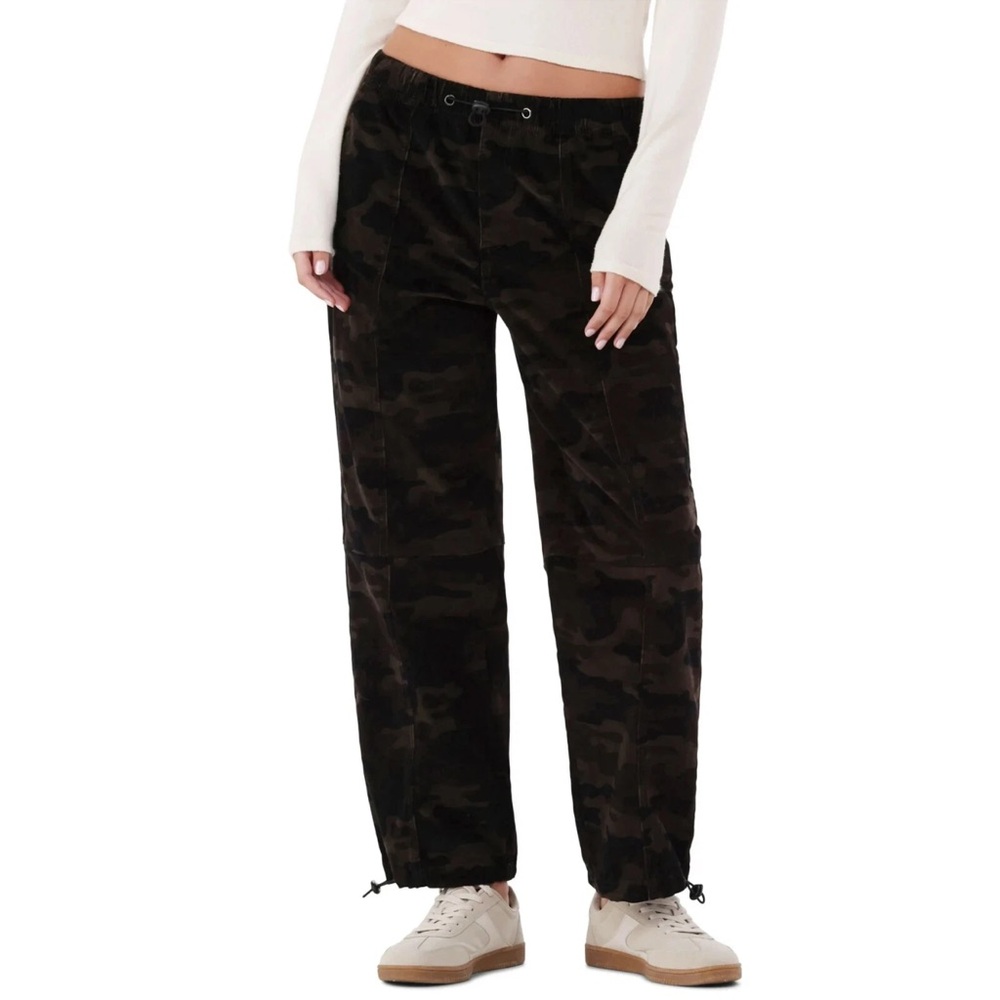 No Boundaries velvet Camo brown‎ black parachute joggers pants Sz S